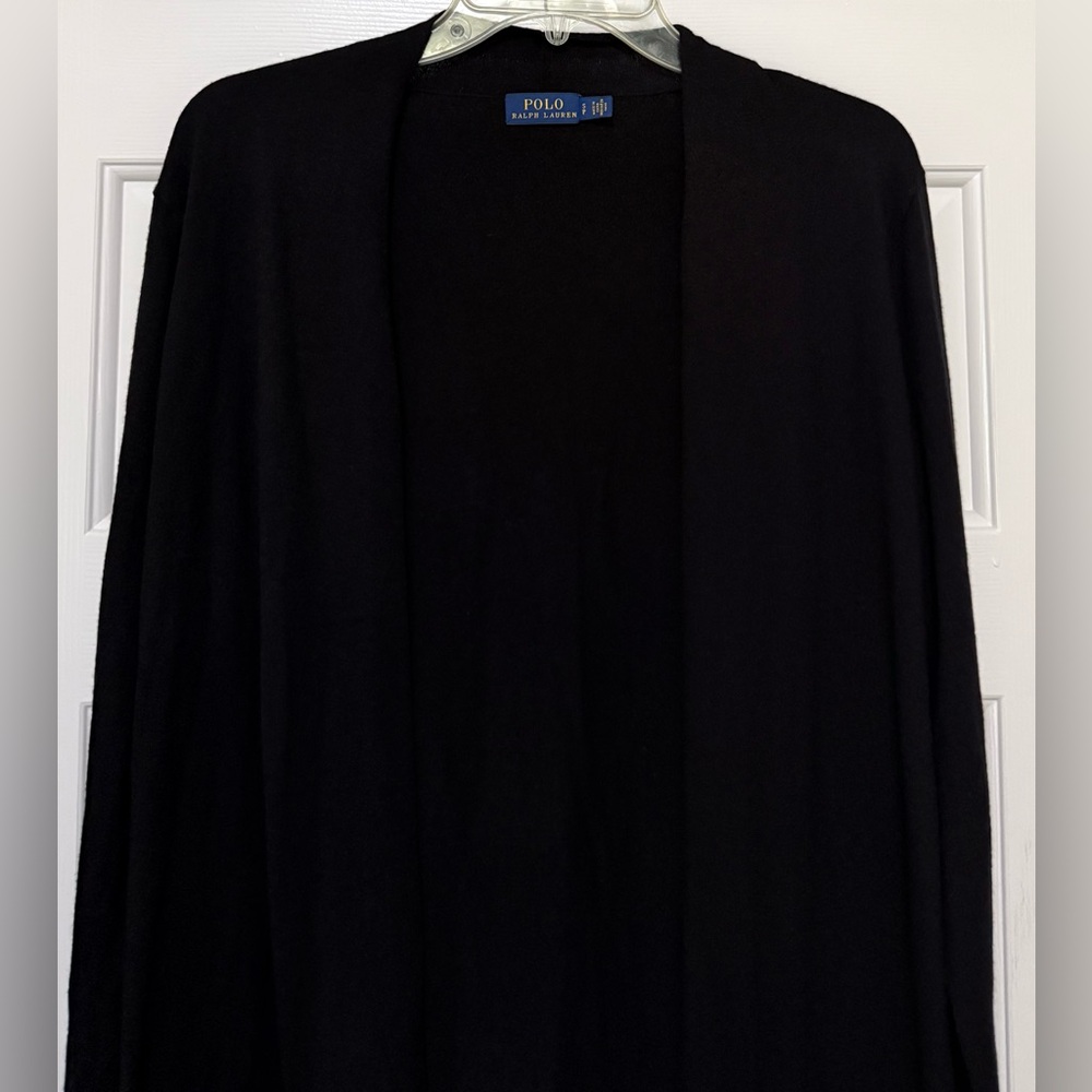 Polo Ralph Lauren Women’s Small Open Front Nylon Blend Cardigan Sweater Pockets - Picture 2 of 6